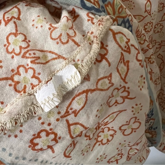 Bohemian Peasant Top Flowy colorful blouse in earth-tones. size 1 Boho - Picture 7 of 9